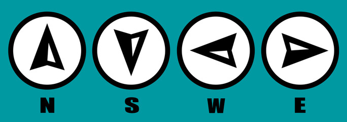 image jpeg compass icons of north, south, east and west direction. Map symbol. Arrow icon. jpg illustration.
