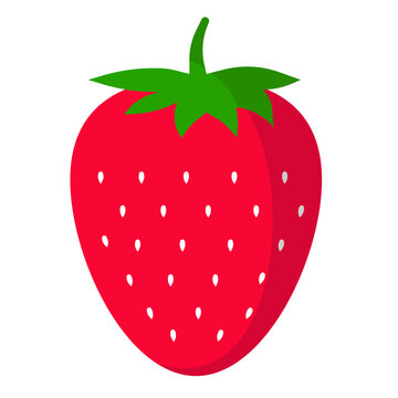 strawberry icon jpeg image jpg isolated on white background. Garden strawberry fruit or strawberries flat color image icon for food apps and websites
