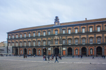 Fototapeta na wymiar Palazzo Reale on the Piazza del Plebiscito in Naples, Italy