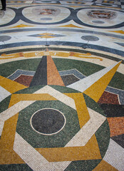 Mosaic flooring of  the shopping gallery - Galleria Umberto I in Naples, Italy