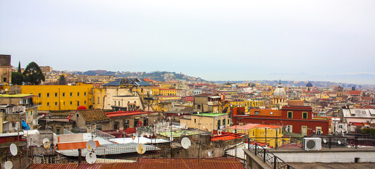 Panorama of Naples, Italy