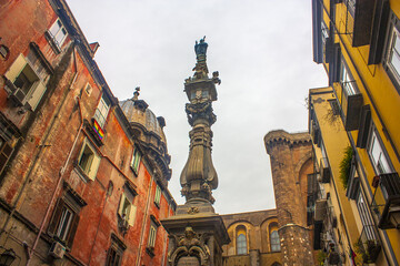 Obelisk of San Gennaro on the Piazza Cardinale Sisto Riario Sforza in Naples 
