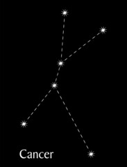 Cancer constellation on black background.