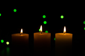 Warm candlelight on a dark mysterious background