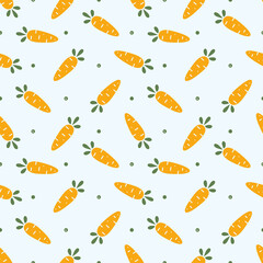 Seamless pattern with simple carrot vegetables. Vector flat background for prints, wallpapers, mobile concepts and web apps