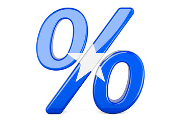 Percent with Somali flag, 3D rendering