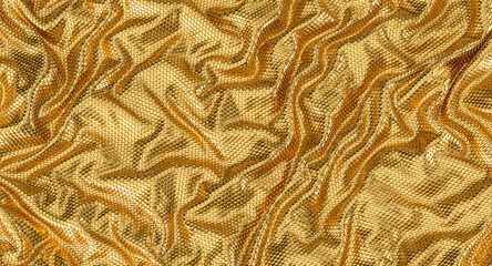 drapery texture gold color with wrinkles.