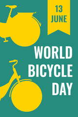 World Bicycle Day poster. Vector illustration. Template. Banner of World bicycle day.