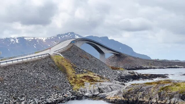 Norway Atlantic Ocean Road or the Atlantic Road (Atlanterhavsveien), National Tourist Route along the Atlantic coast