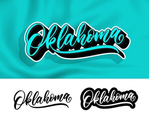 Oklahoma, vector hand lettering design. Modern typography design. - obrazy, fototapety, plakaty