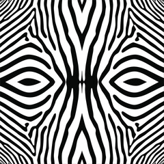 Black-White Stripes Lines Motifs Pattern Inspired by Zebra. Decoration for Interior, Exterior, Carpet, Textile, Garment, Cloth, Silk, Tile, Plastic, Paper, Wrapping, Wallpaper, Pillow, Background, Ect