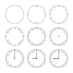 Clock on a white background. Vector illustration