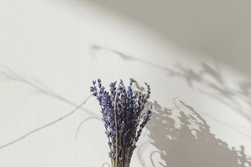 Deurstickers dried lavender bouquet with hands © Julia