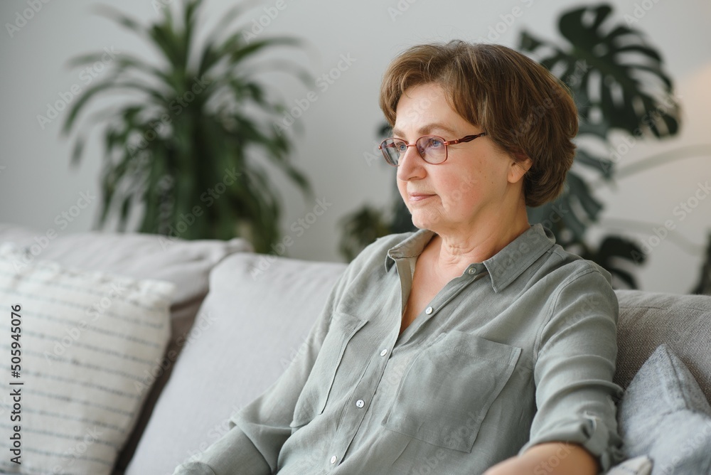 Canvas Prints Close-up portrait of a older woman at home