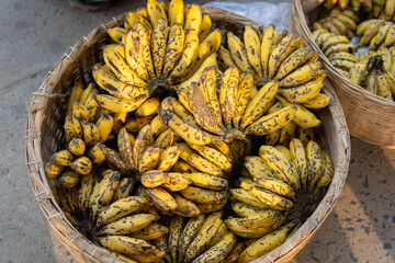 Selling bananas rail station  20 May 2022 in Bangladesh