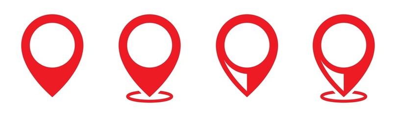 Map Location Set Icon. Map pointer icon. GPS Location Icon, Vector Illustration