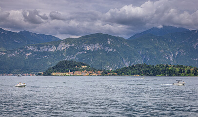 Landscape of the town of Tremezzo in the Como lake, Italy.