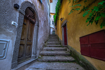Naklejka premium The medieval coastal town of Nesso in the Como lake, Italy
