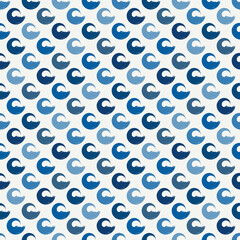 Polka dot seamless pattern. Sea wave, tide motif modern ornament. Summer, nautical abstract wallpaper. Freehand paint brush geometric print