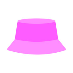 Pink panama. Stylish headdress on a white background. Fashion accessory. Vector.