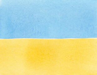 Watercolor background in yellow blue colors of flag of Ukraine. National and parotitic concept.