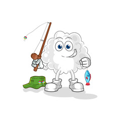 cloud fisherman illustration. character vector