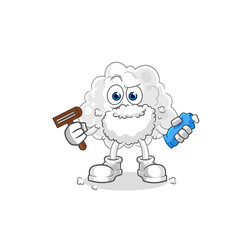 cloud shave facial hair vector. cartoon character