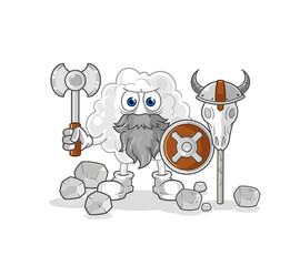 cloud viking with an ax illustration. character vector