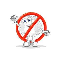 say no to cloud mascot. cartoon vector