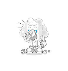 cloud blowing nose character. cartoon mascot vector