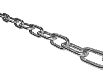 Iron chain links isolated on white background