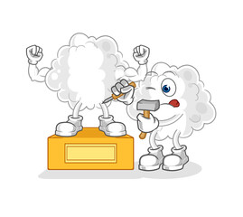 Obraz na płótnie Canvas cloud sculptor character. cartoon mascot vector