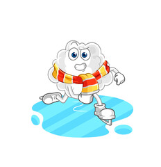 cloud ice skiing cartoon. character mascot vector