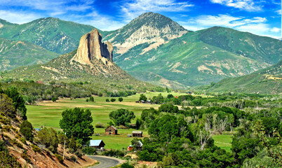 Colorado's Needle Rock, a landmark near the town of Crawford, is a volcanic plug in the Gunnison River Valley