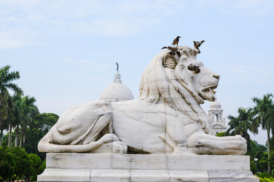 Victoria Memorial Kolkata is in from a different perspective on hot noon in Kolkata, West Bengal; India on 13/12/2021.