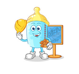 Obraz premium baby bottle Architect illustration. character vector
