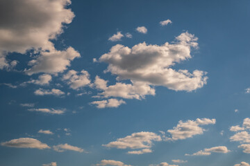 Blue sky background with white striped clouds in heaven and infinity. blue sky panorama may use for sky replacement. © hiv360