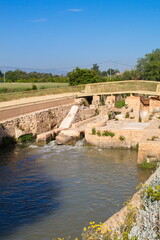 Fototapeta na wymiar Rehabilitated ruins of the Molino de la Polvora named Los Canalaos, cultural heritage of Murcia