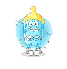 baby bottle cold illustration. character vector