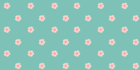 Seamless colorful tropical pattern with pink flowers. 