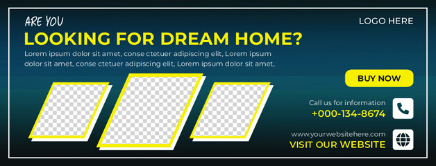 Naklejka premium Real estate house social media instagram post or web banner template Premium