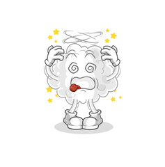 cloud dizzy head mascot. cartoon vector