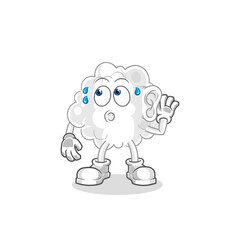 cloud eavesdropping vector. cartoon character