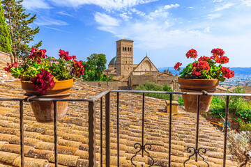 The Medieval religious christian town of Assisi in Umbria, Italy