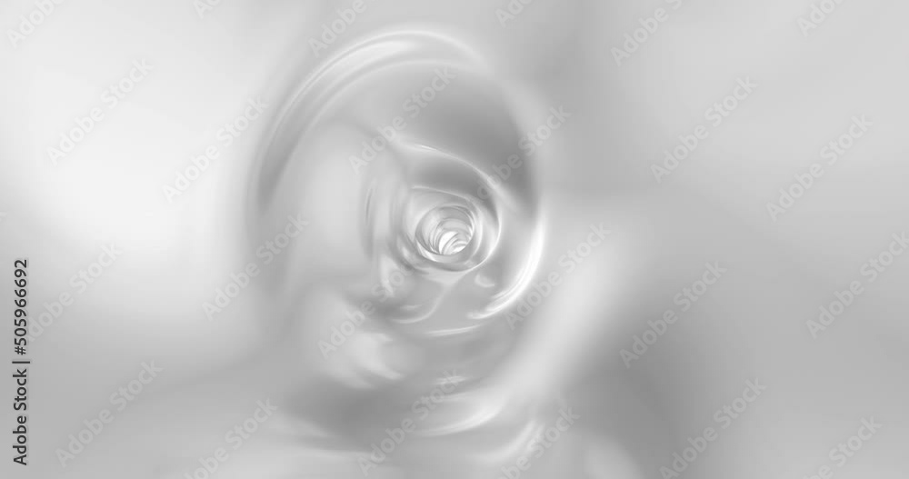 Poster flight deep into the white tunnel. 4k background animation of seamless loops