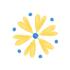 flower made of hearts in colors of ukrainian flag