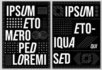 Black and White Typography Poster Set