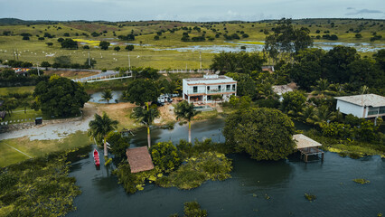 Rio São Francisco Fluvial Alagoas Sergipe Nordeste Barco Canoa Pesca Casa Beira Cheia Enchente Natureza Árvores Verde Paisagem Viagem Viajar 