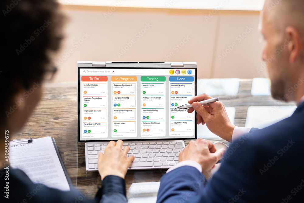 Poster kanban project schedule management software app