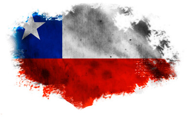 White torn background with flag of Chile. 3d illustration